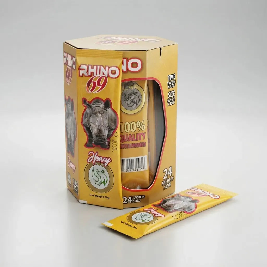 MIEL RHINO 69 CON 24 SOBRES DE DE 20G NATURAL ORIGINAL