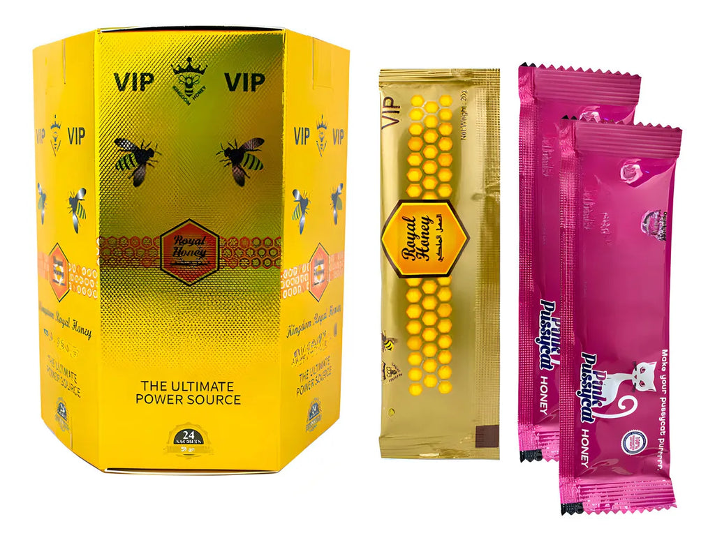 ROYAL HONEY HEXAGONAL CON 24 SOBRES DE 20G MAS 2 SOBRES PINK