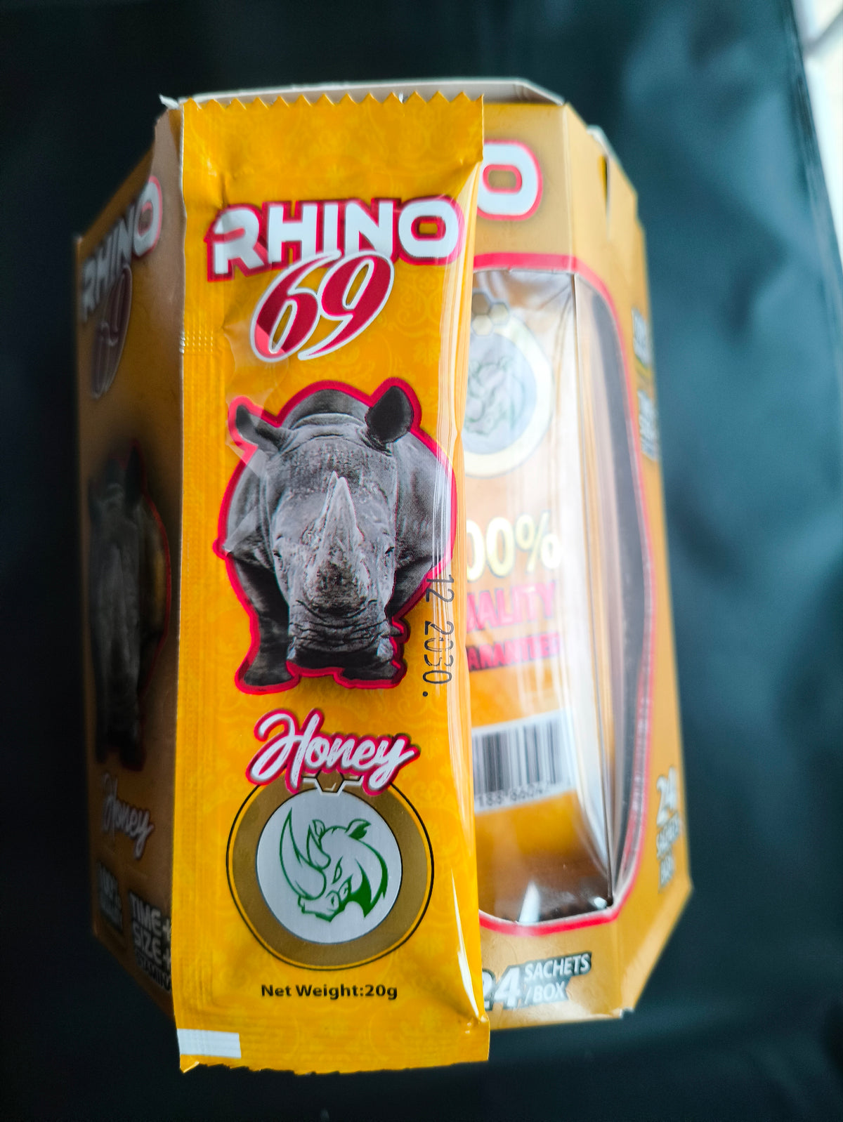 MIEL RHINO 69 CON 24 SOBRES DE DE 20G NATURAL ORIGINAL
