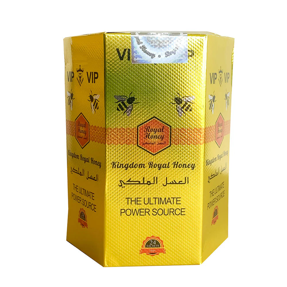 ROYAL HONEY HEXAGONAL CON 24 SOBRES DE 20G MAS 2 SOBRES PINK