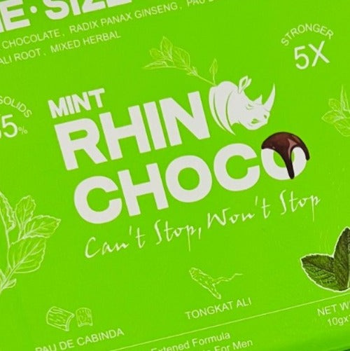 CHOCOLATES RHINOCHOCO SABOR MENTA 12 UNIDADES DE 10G